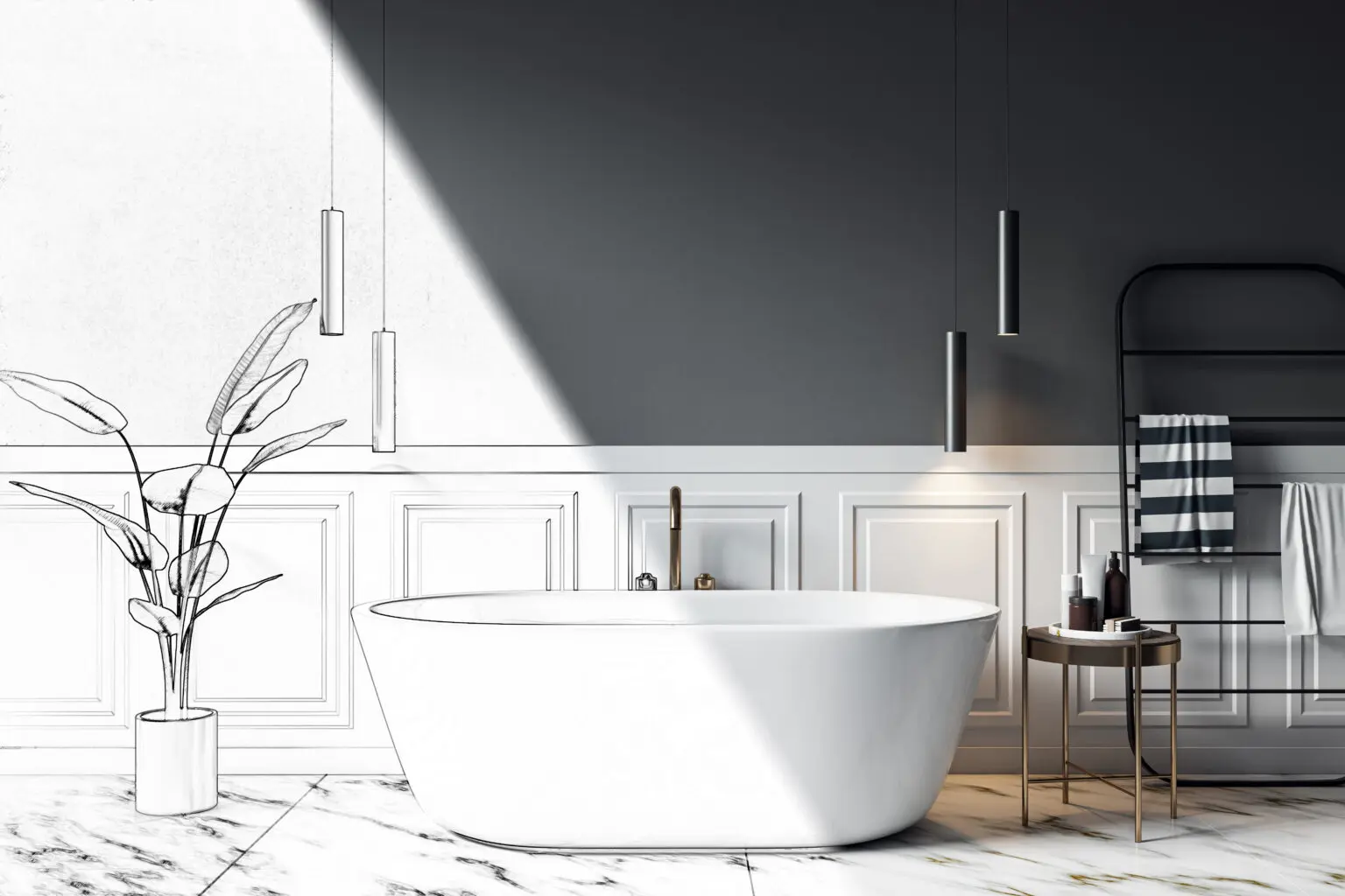Badkamer van ontwerp tot installatie